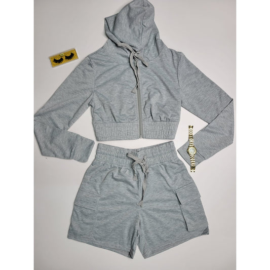 Short Cargo Hoodie Set