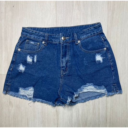 Distressed Denim Shorts